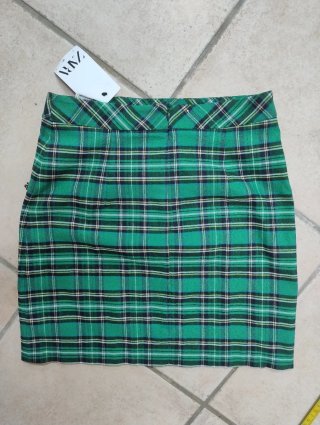 Minigonna Zara Tartan Verde con Catene XS