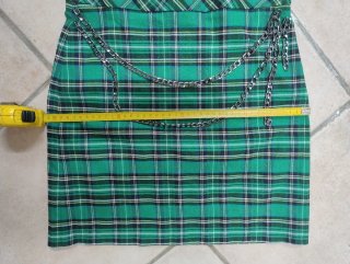 Minigonna Zara Tartan Verde con Catene XS