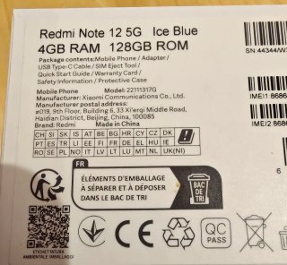 Xiaomi Redmi Note 12 5G con pantalla rota