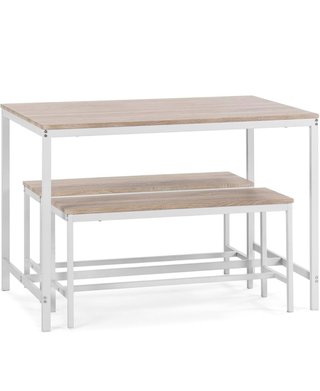 Mesa comedor con bancos 110cm