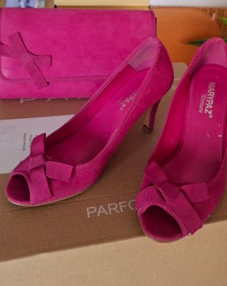 Conjunto bolso y zapatos Marypaz fucsia