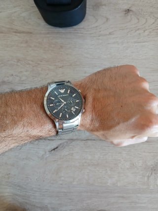Reloj Emporio Armani Negro y Plateado