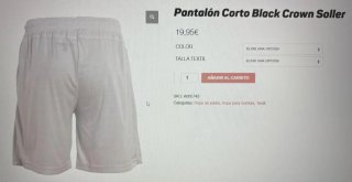 Pantalones Cortos Pádel Black Crown