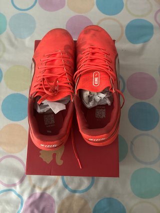 Zapatillas Puma Fútbol Tacos Roja/Plata