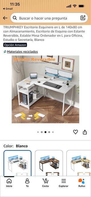 Escritorio Esquinero Blanco TRIUMPHKEY