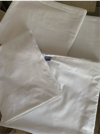 Lote Sábanas Blancas Algodón Cama 90