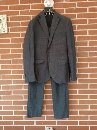Traje Massimo Dutti 100% Lino Gris Oscuro
