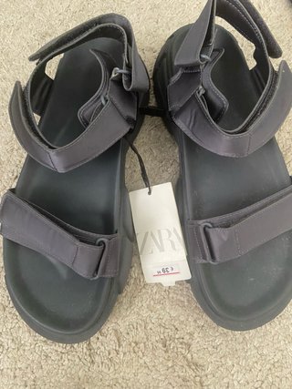 Sandalias Zara Hombre Negras/Gris