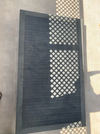 Mesa extensible exterior ratán negra