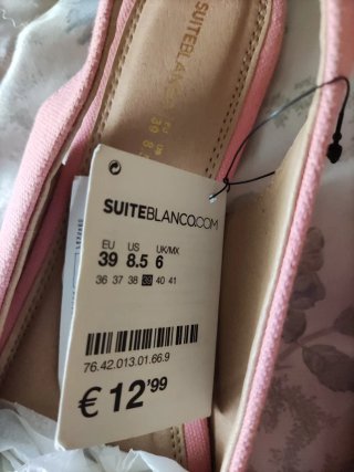 Zapatos Suite Blanco Rosa Talla 39