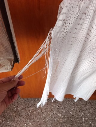 Caftán Pareo Blanco Flecos