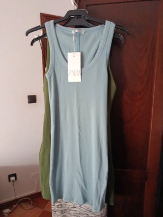 Vestido Zara azul y verde