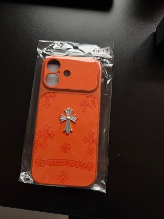 Funda iPhone 17 Chrome Hearts Naranja