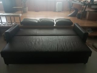 Sofá Cama Cuero Negro