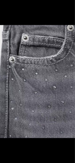 Vaqueros Zara Kids grises con brillos
