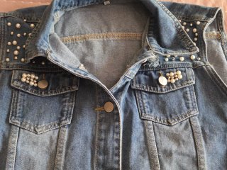 Chaleco Vaquero Mujer Perlas Talla XXL. Nuevo.