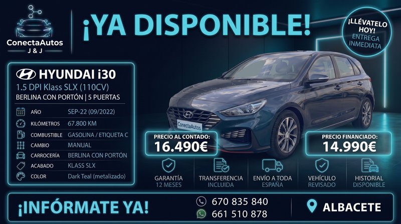 Hyundai i30 5P 1.5 DPI KLASS SLX 2022