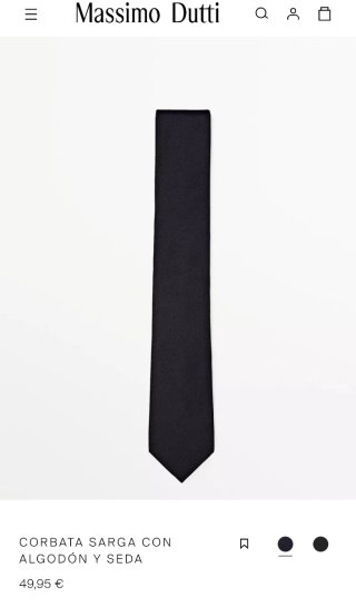 Corbata sarga algodón y seda negra 8