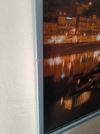 Cuadro de paisaje nocturno con puente de Oporto
