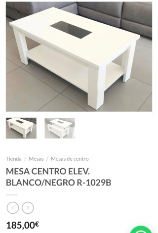 Mesa de centro elevable blanca