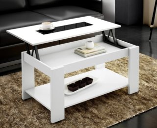 Mesa de centro elevable blanca