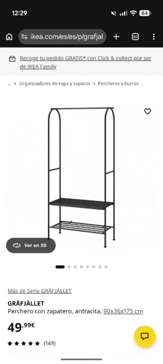 Burro perchero zapatero Ikea GRÅFJÄLLET