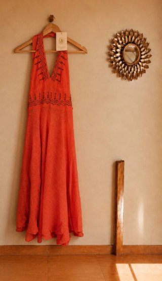 Vestido La Mano Boho coral Talla Única