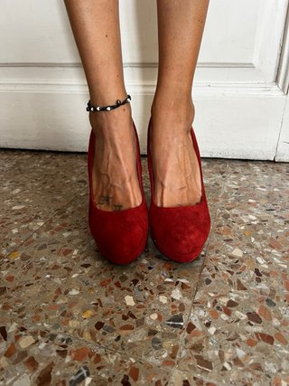 Scarpe Bata rosse con plateau tg 39