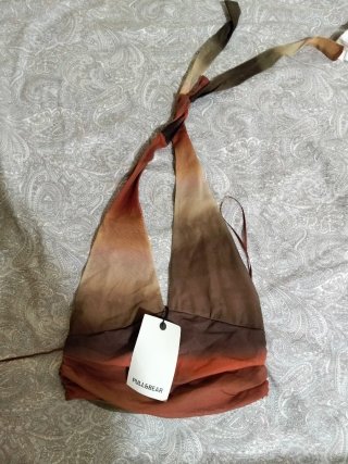 Top Pull&Bear Tie-Dye Marrón Naranja