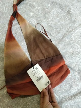 Top Pull&Bear Tie-Dye Marrón Naranja