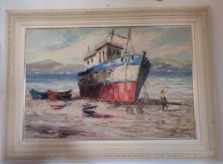 Pintura al óleo Marina