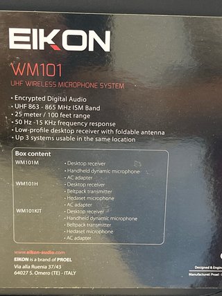 Microfono EIKON WM101H UHF Wireless