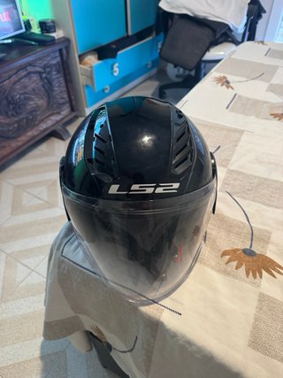 Casco Moto LS2 Negro con Visera Transparente