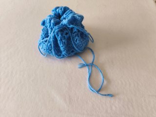 Neceser de crochet azul