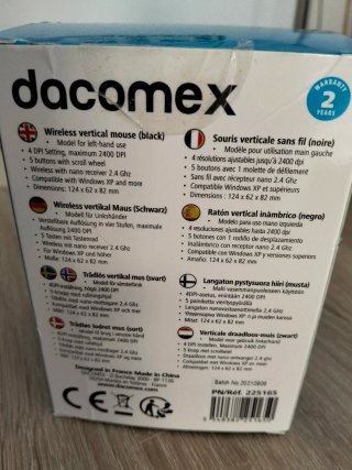 Ratón vertical Dacomex V150-WG zurdo
