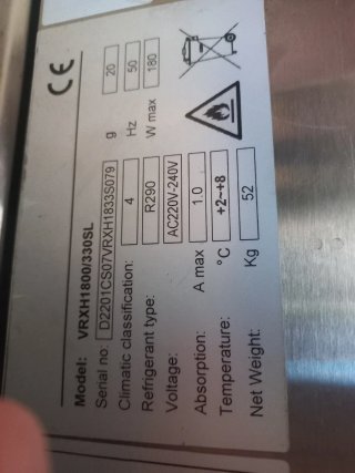 Vitrina refrigerada alimentos/ingredientes