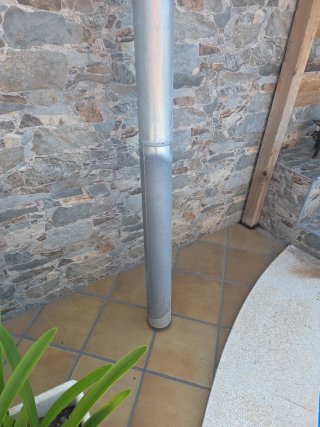 Tubo chimenea metálico con sombrerete