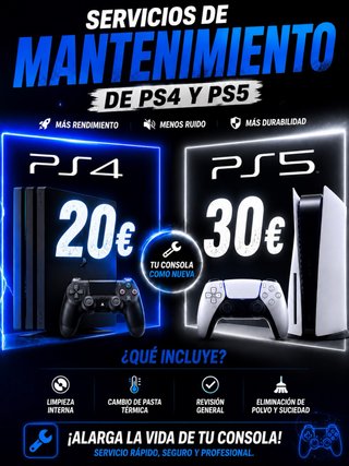 Mantenimiento Ps4 y Ps5