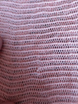 Blusón punto calado rosa salmón manga corta