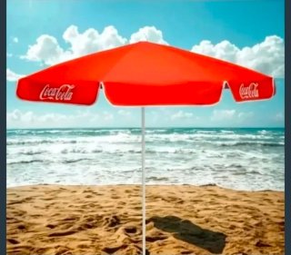 Sombrilla Coca-Cola Roja Playa