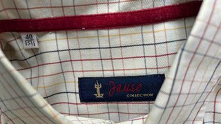Camisa de cuadros hombre beige