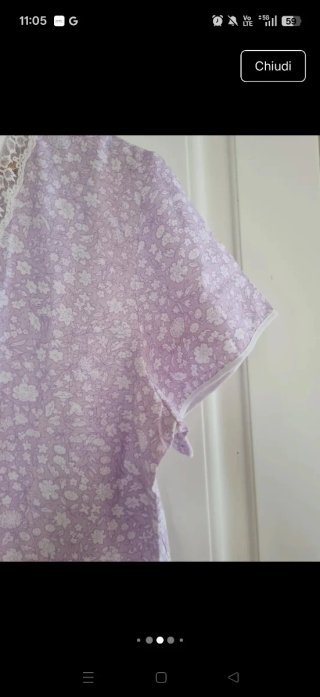 Camicia notte vintage lilla floreale