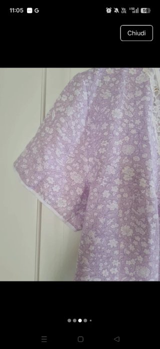 Camicia notte vintage lilla floreale