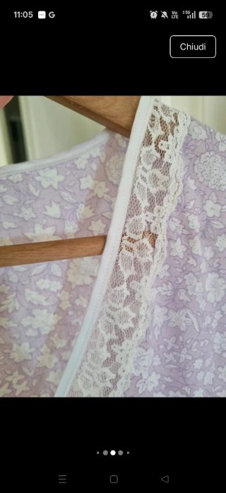 Camicia notte vintage lilla floreale