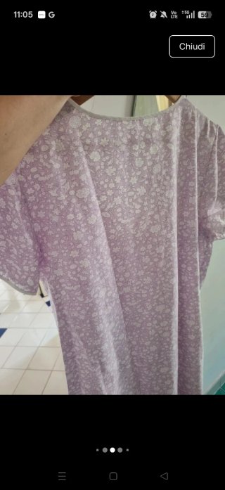 Camicia notte vintage lilla floreale
