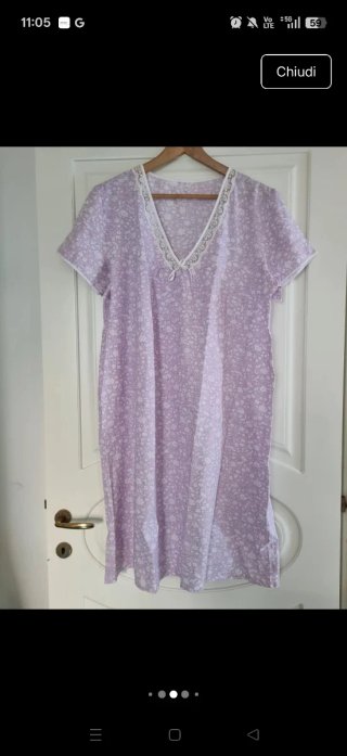 Camicia notte vintage lilla floreale