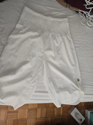 Pantalón pirata blanco talla única