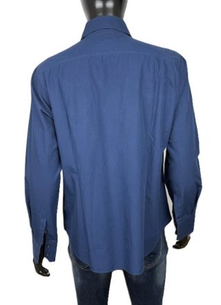 Camicia La Martina Uomo L Blu Cotone Ricamata