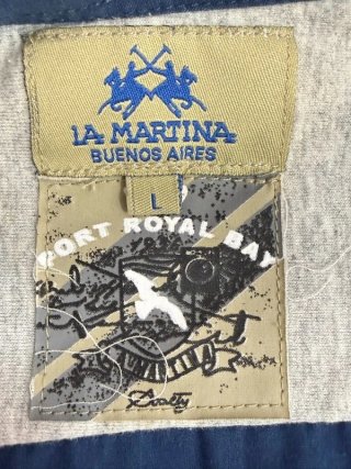 Camicia La Martina Uomo L Blu Cotone Ricamata