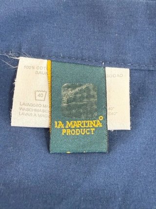 Camicia La Martina Uomo L Blu Cotone Ricamata
